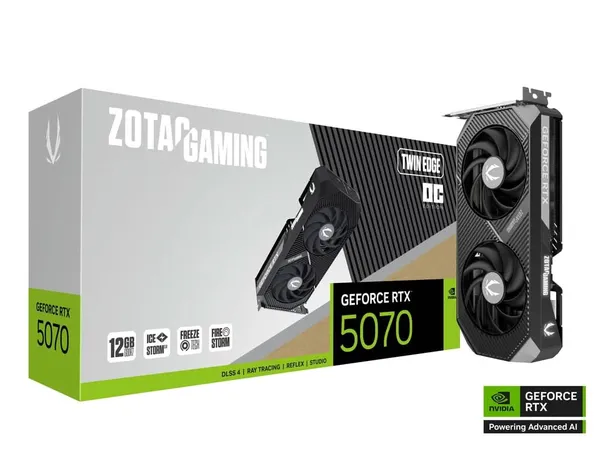 ZOTAC GAMING GeForce RTX 5070 Twin Edge OC 12GB GDDR7 Graphics Card