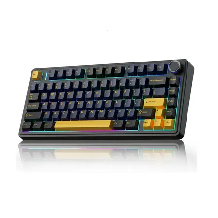 AULA F75 75% Mechanical Wireless Gaming Keyboard ( Thunder Black ) ( Graywood Switch ) ( F75TBW )