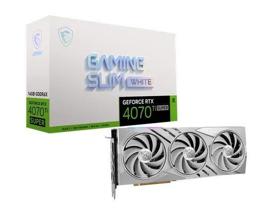 MSI GeForce RTX 4070 Ti Super Gaming X Slim White 16GB Nvidia Graphic Card