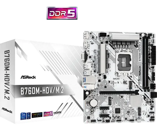 ASROCK B760M-HDV/M.2 DDR5 Intel Motherboard ( White )