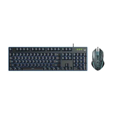 RAPOO V100S RGB Membrane Wired Full Size Gaming Keyboard and Mouse Combo