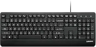 Lenovo 110 Wired Plug & Play USB Mouse, High Resolution 1600 DPI Optical Sensor,3-Button Design with clickable Scroll Wheel, 1.5 m USB-A cable, Ergonomic Mouse for Comfortable All-Day Grip(GY51U02462)