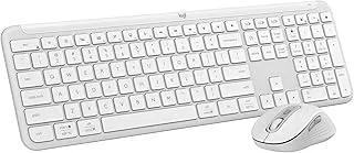 Logitech MK950 Signature Slim Wireless Keyboard and Mouse Combo, Sleek Design, Quiet Typing and Clicking, Switch Across Three Devices, Bluetooth, Multi-OS, Works with Windows and Mac - White