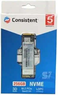 Consistent 256GB NVMe PCIe M.2 SSD 2280, 3D NAND with SLC Cache, Up to 2200MB/s, 5 Years Warranty