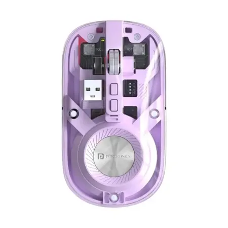 Portronics Toad 8 Transparent Wireless Bluetooth Mouse (Purple)