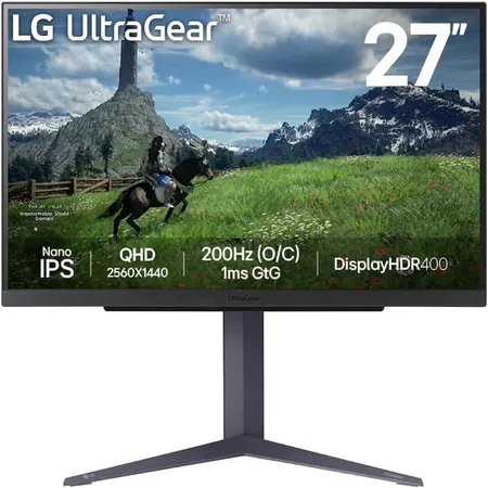LG 27GS85Q-B Ultragear 27 Inch 2K UHD 180Hz Nano IPS Panel 98% SRGB 1MS AMD Freesync Gaming Monitor