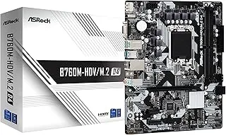 ASRock Motherboard B760M-HDV/M.2 Intel 12th,13th and 14th Generation CPU (LGA1700) Compatible B760 Chipset DDR5 Micro ATX Motherboard