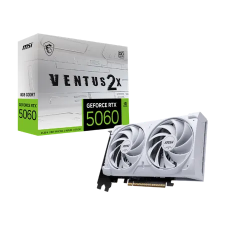 MSI RTX 5060 Ventus 2X OC White 8GB GDDR7 Graphics Card (G5060-8V2CW)
