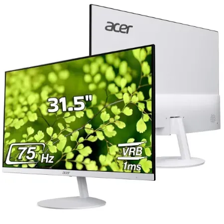 Acer SA322Q 31.5 Inch Full HD 1920×1080 IPS Ultra-Slim (7.2mm) Backlit LED Monitor I 75Hz Refresh I 1 MS VRB Response I AMD Free Sync I 1xHDMI 1xVGA I Stereo Speakers I Eye Care Features I White