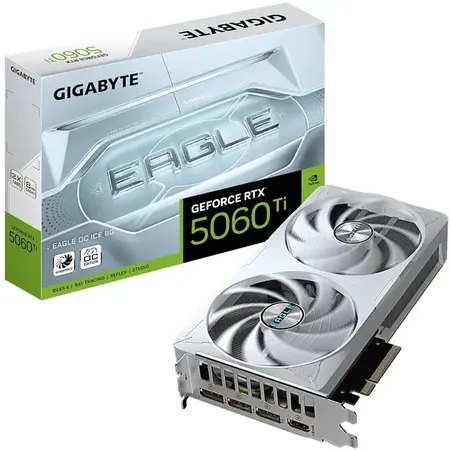 GIGABYTE GeForce RTX 5060 Ti EAGLE OC ICE 8GB GDDR7 Graph Cooling GDDR7 8 GB Intel Chipset 128 bit 2617 MHz Graphics Card