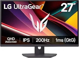 LG 27G610A 68.4 cm (27 Inch) Ultragear QHD (2560x1440) IPS Gaming Monitor, 1ms (GtG), 200Hz, sRGB 99%(Typ.), Anti-Glare, HDR10, AMD FreeSync™, DP, HDMI X 2, Tilt/Swivel/Height/Pivot Adjustable(Black)