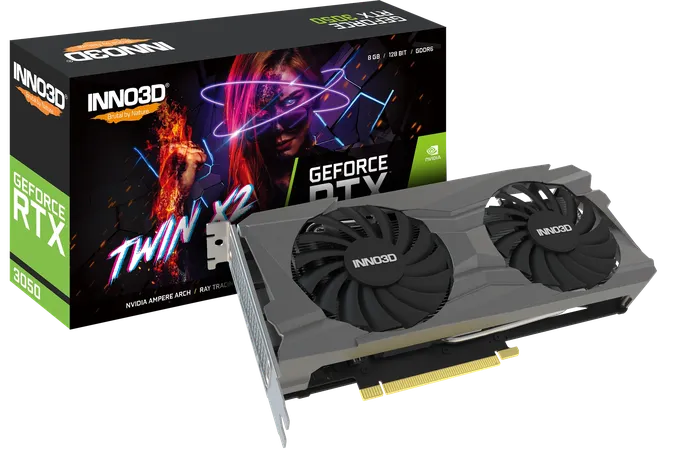INNO3D GEFORCE RTX 3050 8GB TWIN X2 GRAPHIC CARD