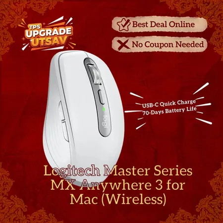 Logitech Master Series MX Anywhere 3S 8000 DPI Compact Wireless Mouse - Pale Grey