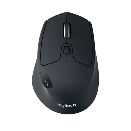 Logitech M720 Triathlon Multi-Device Optical 2.4 GHz Wireless Bluetooth Mouse - Black