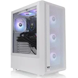 Thermaltake S200 TG ARGB Tempered Glass Snow ATX Mid Tower Computer Case