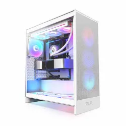 NZXT H7 Flow RGB Tempered Glass Compact Mid-Tower ATX Airflow Case -White