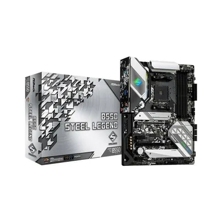 ASRock B550 Steel Legend Motherboard (AMD Socket AM4/3rd Gen Ryzen Series CPU/Max 128GB DDR4 4733MHz Memory)