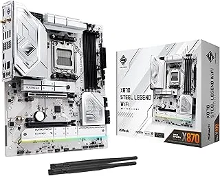 ASRock X870 Steel Legend WiFi 7 AMD Ryzen Socket AM5 ATX Motherboard DDR5 DIMMs 8000 MHz 256 GB SATA3 6.0 Gb/s USB4 M.2