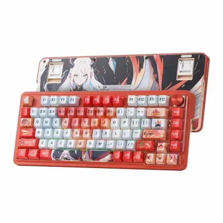 Redragon K673 PRO 75% 81 Keys Wireless Gasket RGB Gaming Keyboard (Flaming Red)