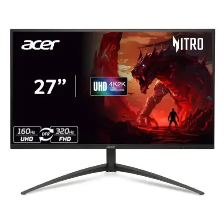 Acer Nitro XV275K P5 27 Inch IPS 3840×2160 4K 1152 Zone Mini LED Gaming Monitor | 160Hz Refresh Rate, Support DFR for FHD 320Hz I 2xHDMI, 1xDP, 1xType-C(90W) PD, Audio out, USB 3.2×2+USB-B (1up 2down)