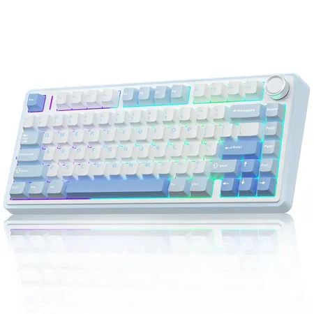 AULA F75 75% Mechanical Wireless Gaming Keyboard ( Ice Blue ) ( Ice Vein Switch ) ( F75IUV )
