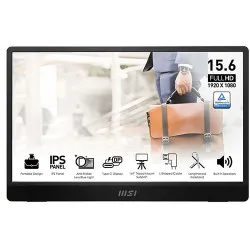 MSI PRO MP161 E2 15.6" Full-HD IPS 60Hz Portable Ultra-Slim with speaker Monitor