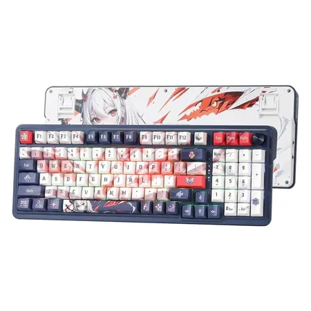 Redragon K686 PRO SE 98 Keys Wireless Gasket RGB Gaming Keyboard, 3-Mode Anime Mechanical Keyboard, Dedicated Knob Control & 5-Layer Noise Dampening, Custom Hi-Fi Linear Switch