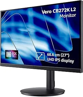 acer Vero CB272K L2 27 Inch 4K UHD (3840x2160) IPS Monitor | USB-C 90W PD | HDMI/DP | HDR10 | 95% DCI-P3 | ErgoStand Tilt/Swivel/Pivot/Height | FreeSync | PIP/PBP | TUV Eye Care | DFR I Speakers