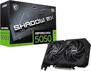 MSI GeForce RTX 5050 8G Ventus 2X OC Graphic Card - NVIDIA GeForce RTX 5050 GPU, 8GB GDDR6 128-bit Memory, 20 Gbps, PCI Express Gen 5 x16 Interface, Upto 2602 MHz, TORX Fan 5.0