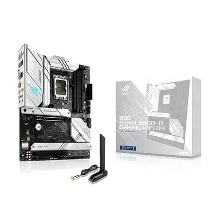 ASUS ROG Strix Z690-A Gaming WiFi D4 Intel LGA 1700 ATX Gaming Motherboard, 16 1 power stages, OptiMem III, PCIe 5.0, WiFi 6, 2.5 Gb lan, four M.2 with M.2 heatsinks, and PCIe Slot Q-Release, Aura Sync