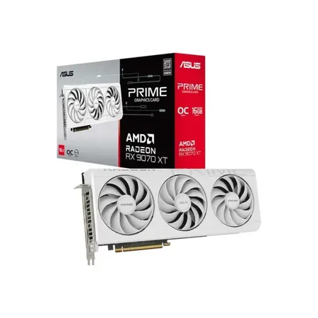 ASUS Prime RX 9070 XT White OC Edition 16GB GDDR6 Graphics Card