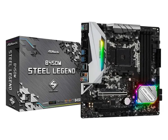 ASRock B450M Steel Legend AMD B450 AM4 Micro ATX Motherboard