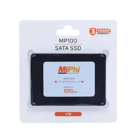 MIPHI MP100 SATA 1TB, Up to 550MB/s, 2.5 Inch/7 mm, 3Y Warranty, Internal Solid State Drive (SSD)