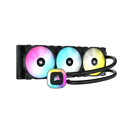 Corsair H150 RGB Liquid CPU Cooler,3x120mm SP RGB ELITE PWM fans, 37 Total individually addressable RGB LEDs, compatible to all modern CPU sockets - GA 1200,115X, 2066, and AM4, iCUE software sync RGB