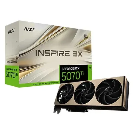 MSI RTX 5070 Ti Inspire 3X OC Plus 16GB GDDR7 Graphics Card (G507T-16I3CP)