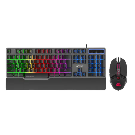 ANT ESPORTS KM500 PRO BACKLIT WIRED GAMING KEYBOARD AND MOUSE COMBO - BLACK