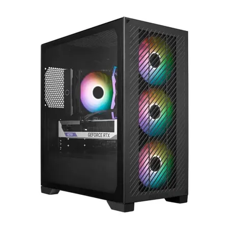 Cooler Master Elite 301 ARGB M-ATX Mini Tower Gaming Cabinet with Pre-Installed ARGB Fans - Black