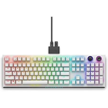 Dell Alienware AW920K Tri-Mode Bluetooth Wireless RGB Backlit Mechanical Gaming Keyboard - Lunar light