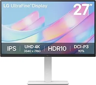 LG 27US550 68.4 cm (27 Inch) Ultrafine UHD (3840x2160) IPS Monitor, HDR10, DCI-P3 90%(Typ.), 3-Side Virtually Borderless, Anti-Glare, DP, HDMI X 2, HP Out, Tilt/Height/Swivel/Pivot Adjustment (White)