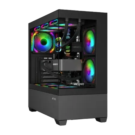Ant Esports Crystal Z3 ARGB Mid Tower Cabinet Black with Pre-Installed 3 ARGB Fans