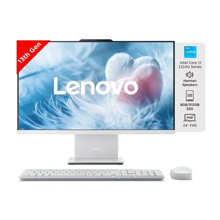 AIO LENOVO IDEA CENTRE 24IRH9 F0HN00FWIN [CI3-1315U 13TH GEN/8GB/512GB SSD/WIN11 HOME+MSO/24.0 INCH/INTEGRATED GRAPHICS /1 YEAR(S)//WHITE]