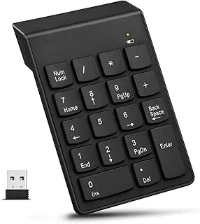 SMARTTECH Wireless Numeric Keyboard 18 Key Advanced 2.4GHz Wireless Connection Slim Numeric Keyboard Portable Mini Number Keypad for Laptop Computer PC-1 Year Warranty
