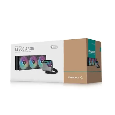 DeepCool LT360 360 mm ARGB Liquid CPU Cooler (Black), Triple 120 mm FD12 PWM ARGB Fans, Anti‑Leak Tech, Infinity-Mirror Pump Cap, Intel & AMD Socket Support