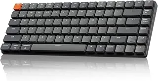 Keychron K3 Version 2, 84 Keys Ultra-Slim Wireless Bluetooth/USB Wired Mechanical Keyboard with White LED Backlit, Low-Profile Gateron Mechanical Brown Switch Compatible with Mac Windows