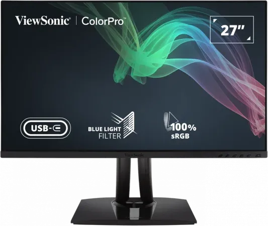VIEWSONIC VP2756-4K 68.58CM (27") 4KUHD MONITOR | PANTONE VALIDATED | 100% SRGB| FACTORY PRE-CALIBRATED MONITOR 60W CHARGE BACK USB-C, CAM/CAD MODE, POWERFUL COLOR, DELTA E<2 REGIST6-4K