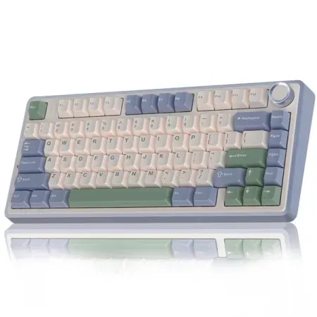AULA F75 75% WIRELESS RGB BACKLIT TRI-MODE GAMING MECHANICAL KEYBOARD WITH KNOB | 80 KEYS COMPACT KEYBOARD, PRE-LUBED GASKET HOT-SWAPPABLE | BLUETOOTH/2.4GHZ/TYPE-C | COMIC KEYCAP - REAPER SWITCHES