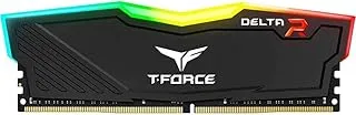 TeamGroup T-Force Delta RGB 8GB 3200MHz (3200MT/s) CL16 Black DDR4 Desktop Gaming Memory, Metal Heatsink, ARGB Motherboard Sync, XMP 2.0, for Intel/AMD CPU, High Performance Low Latency RAM Module