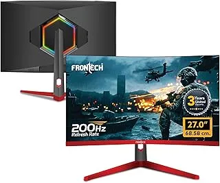 FRONTECH 27-inch (68.58 cm) Curved Gaming Monitor | 200Hz Refresh Rate | Full HD 1080p | Free Sync | Flicker-Free | HDMI & DP Dual Input (MON-0052)