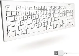 Macally 104 Key Full-Size USB Keyboard with Short-Cut Keys for Mac (MKEYE, White)