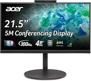 acer B227Q D1 21.5 Inch IPS Full HD Backlit LED Monitor I Full HD Adjustable Webcam, MIC Support I 100Hz I Tilt, Swivel and Height Adjustment I HDMI, VGA & USB 2.0 I Eye Care I Stereo Speakers